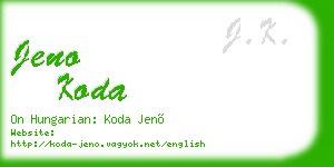 jeno koda business card